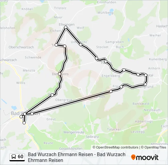 60 Bus Line Map
