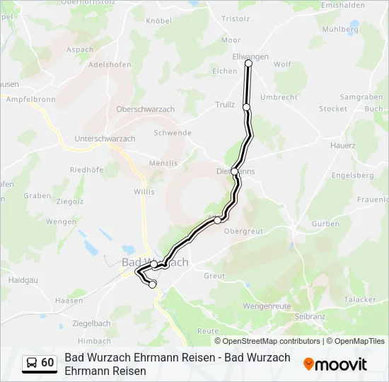 60 Bus Line Map