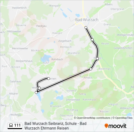 111 Bus Line Map