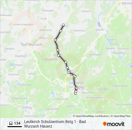 134 Bus Line Map