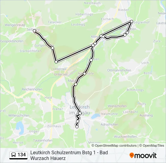 134 Bus Line Map