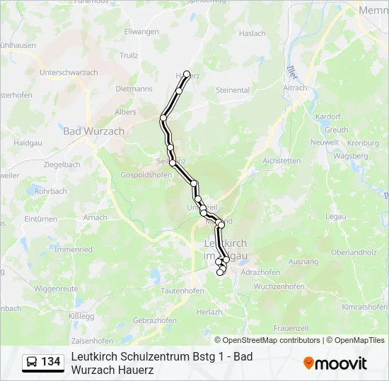 134 Bus Line Map