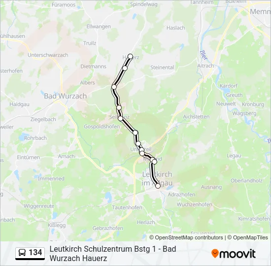134 Bus Line Map