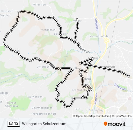 12 Bus Line Map
