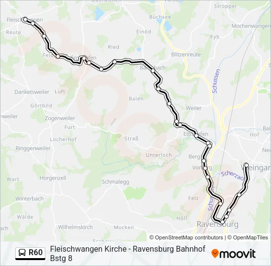 R60 Bus Line Map