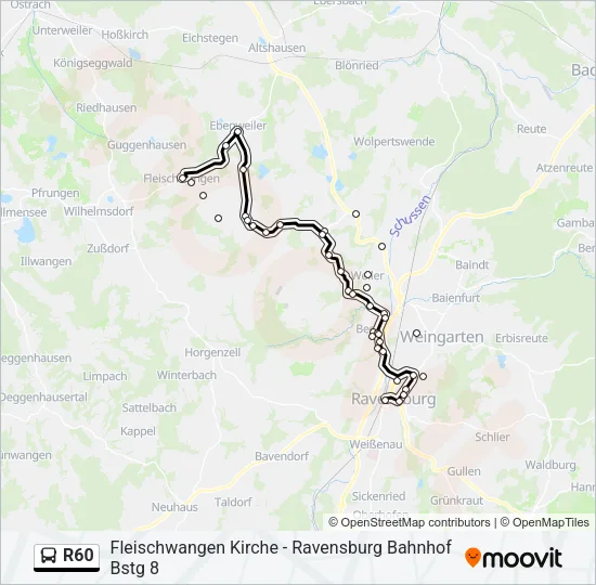 R60 Bus Line Map