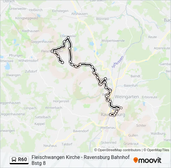 R60 Bus Line Map