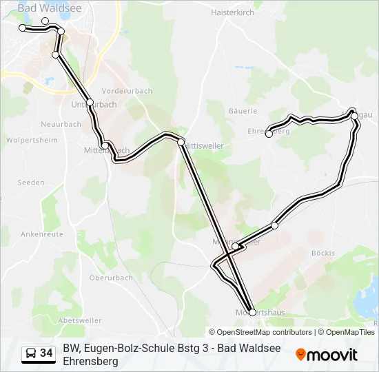 34 Bus Line Map