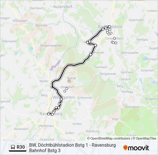 R30 Bus Line Map