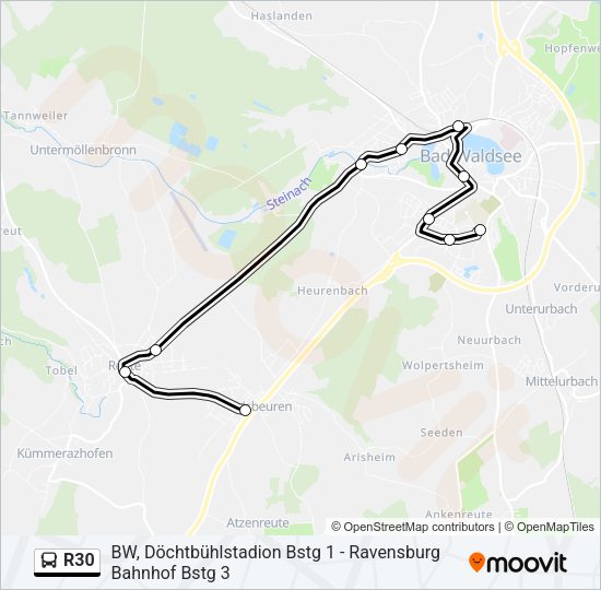 R30 Bus Line Map