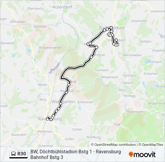 R30 Bus Line Map