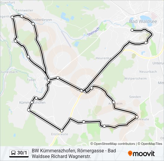 Автобус 30/1: карта маршрута