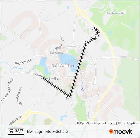 33/7 Bus Line Map