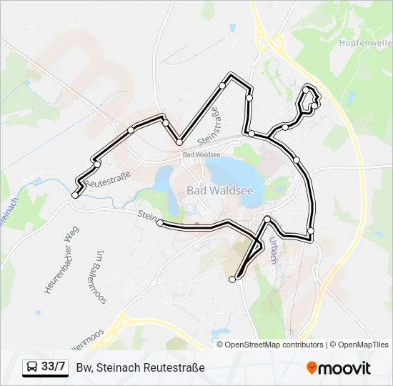 33/7 Bus Line Map