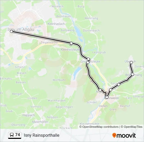 74 Bus Line Map