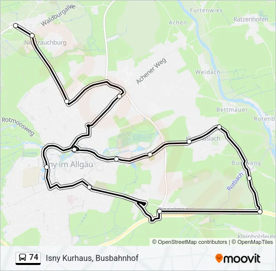 74 Bus Line Map
