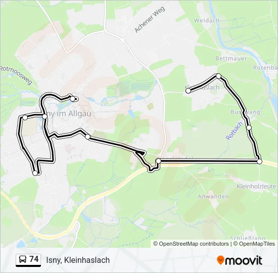 74 Bus Line Map