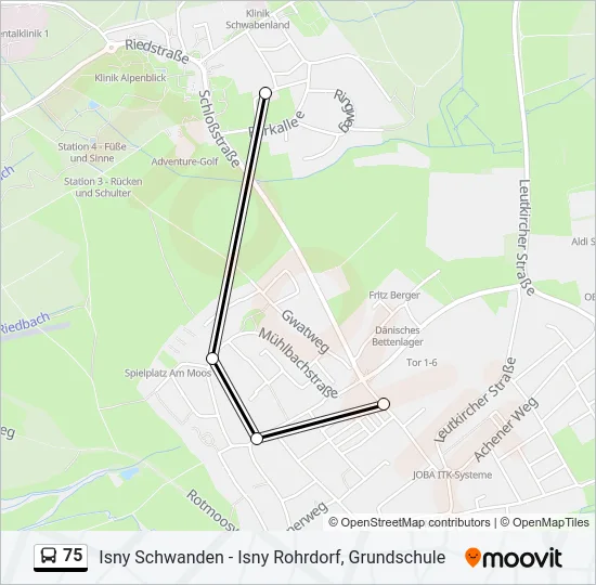 75 Bus Line Map