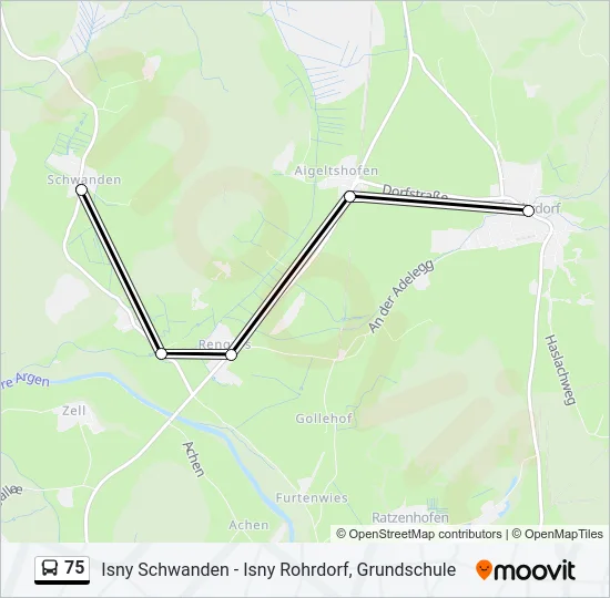 75 Bus Line Map