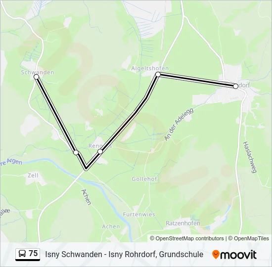 75 Bus Line Map