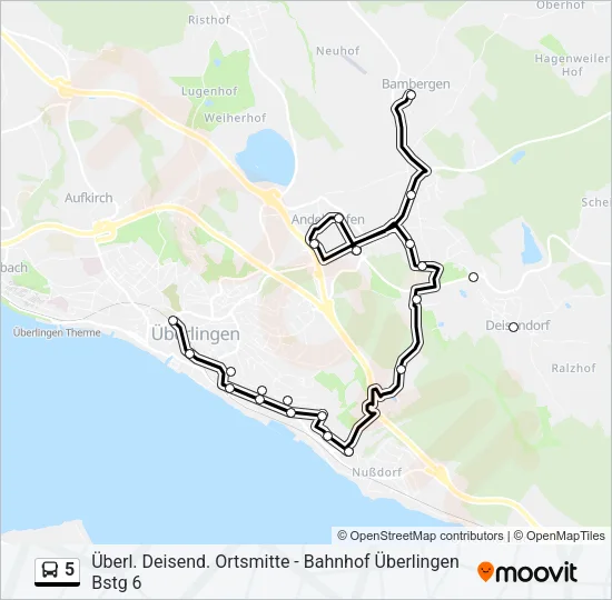 5 Bus Line Map