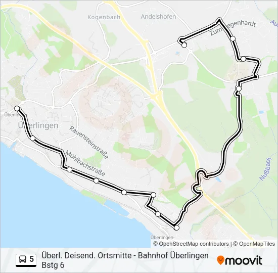 5 Bus Line Map