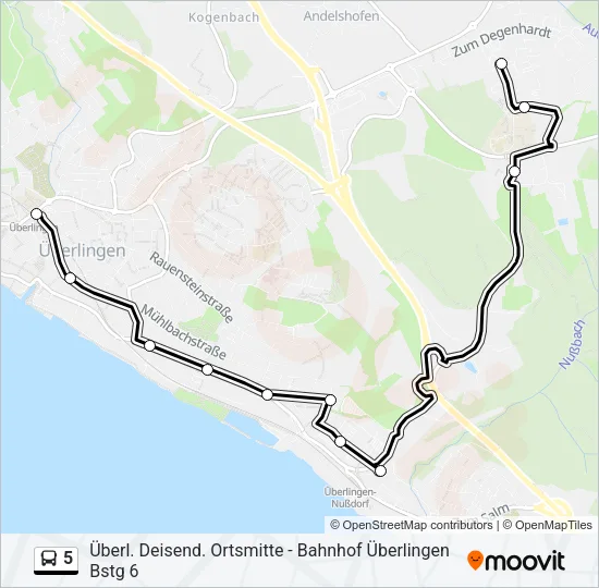 5 Bus Line Map