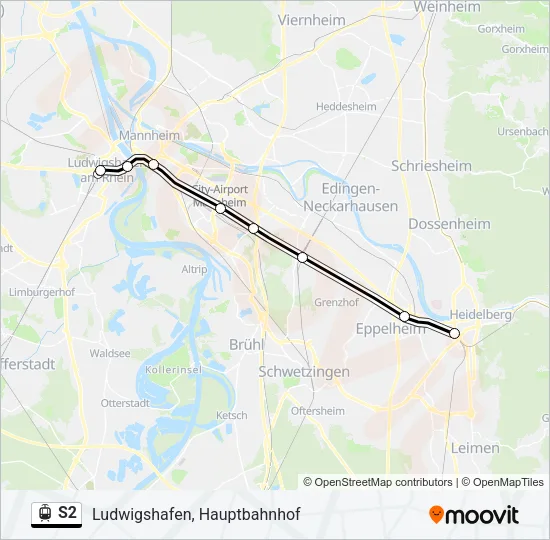 S2 Light Rail Line Map