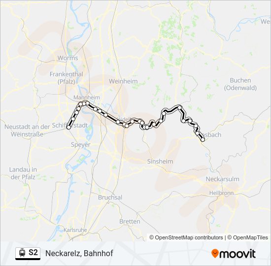 S2 Light Rail Line Map