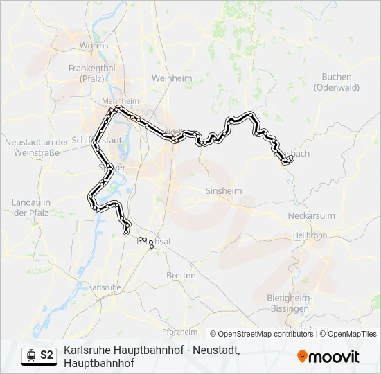 S2 Light Rail Line Map