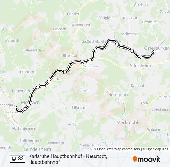 S2 Light Rail Line Map