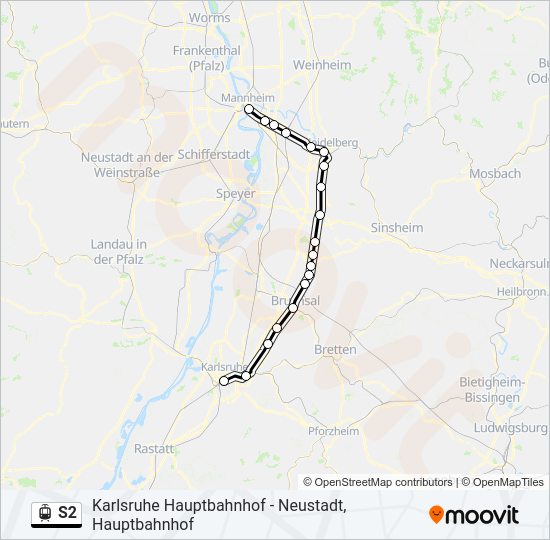 S2 Light Rail Line Map