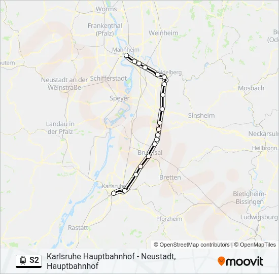 S2 Light Rail Line Map