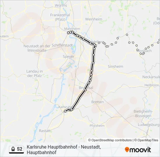 S2 Light Rail Line Map