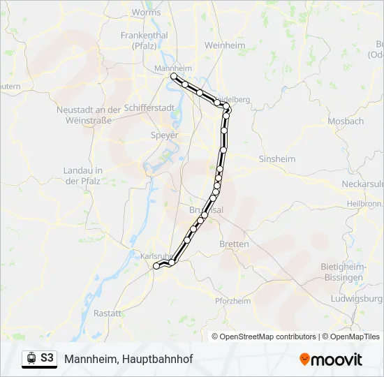 S3 Light Rail Line Map