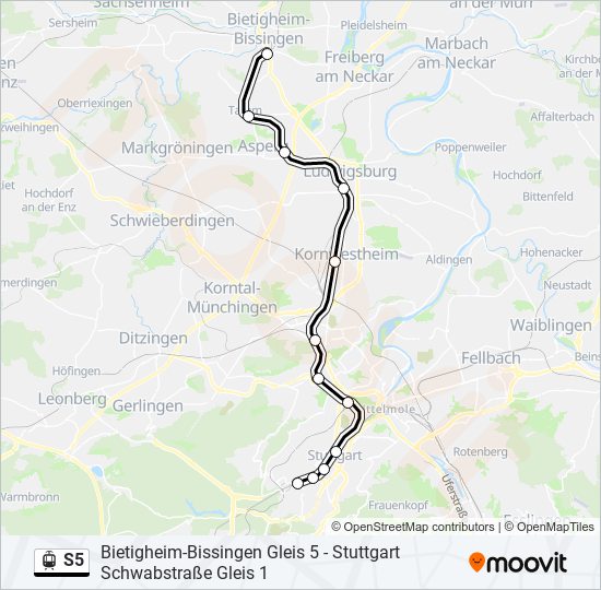 S5 light rail Line Map