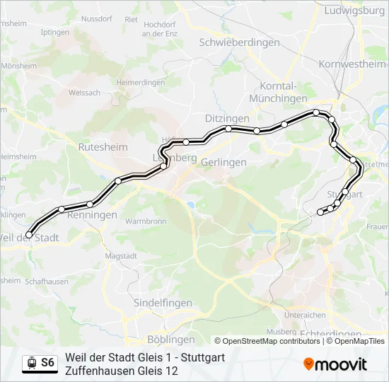 S6 Light Rail Line Map