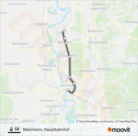 S8 Light Rail Line Map