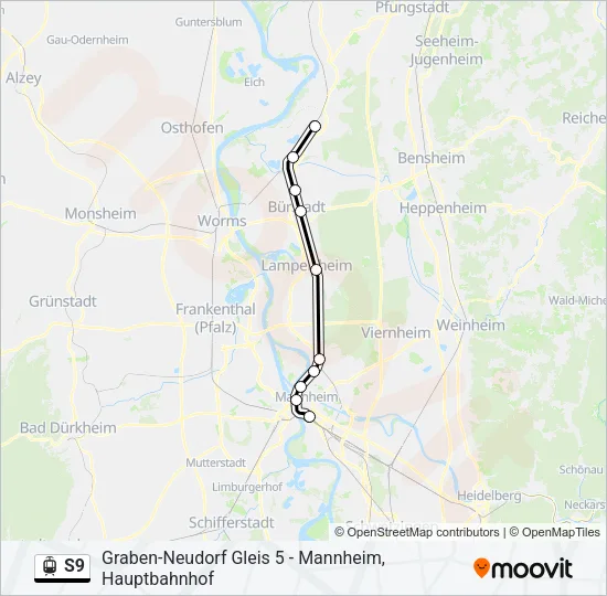 S9 Light Rail Line Map