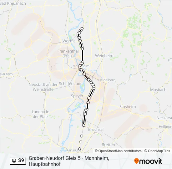 S9 Light Rail Line Map