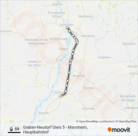 S9 Light Rail Line Map