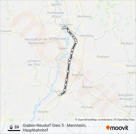 S9 Light Rail Line Map