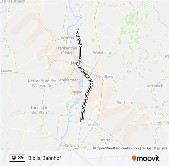 S9 light rail Line Map