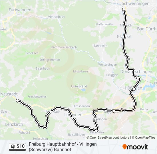 Straßenbahnlinie S10 Karte