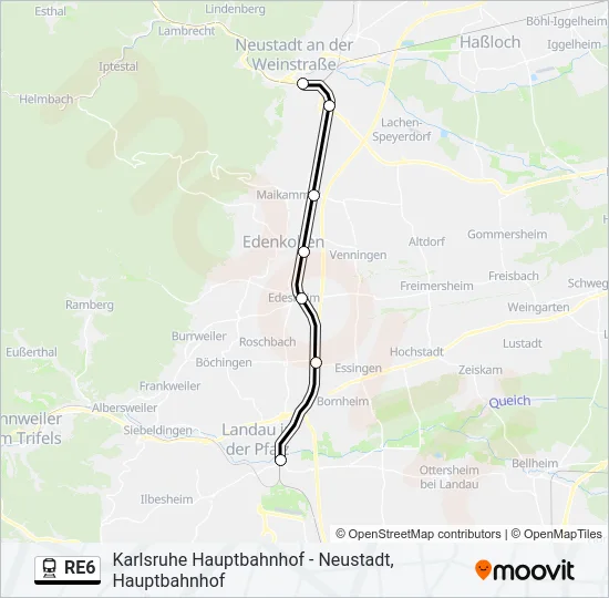 RE6 Train Line Map