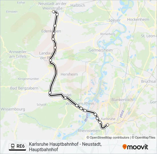 RE6 Train Line Map