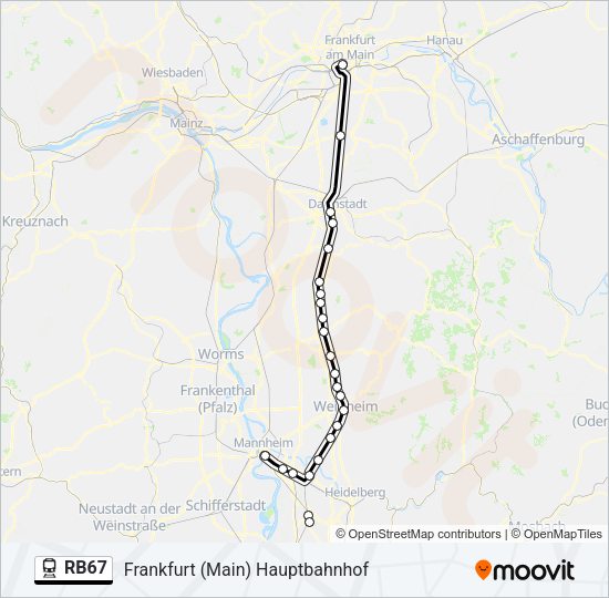 RB67 Train Line Map