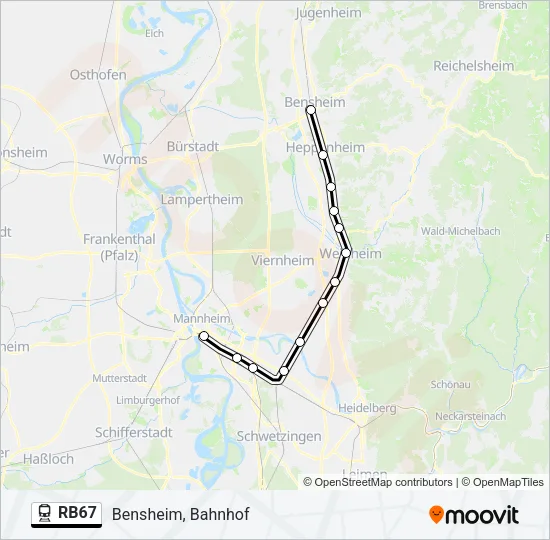 RB67 Train Line Map