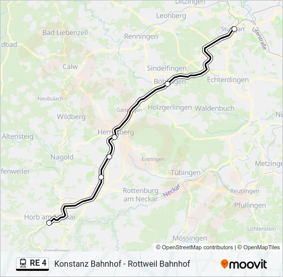 RE 4 Train Line Map