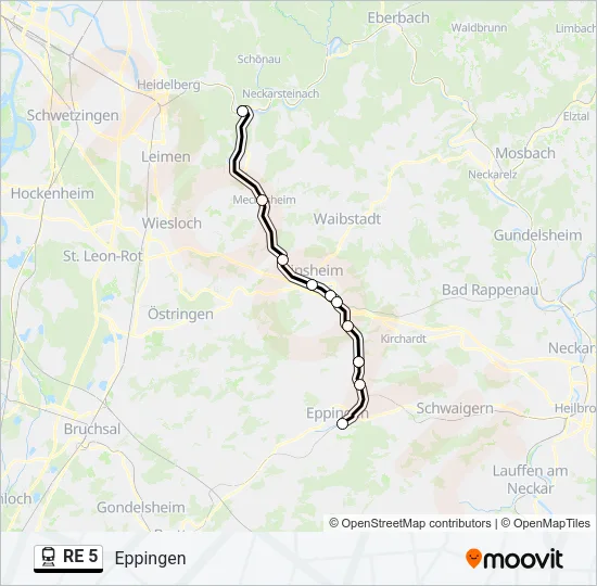 RE 5 Train Line Map